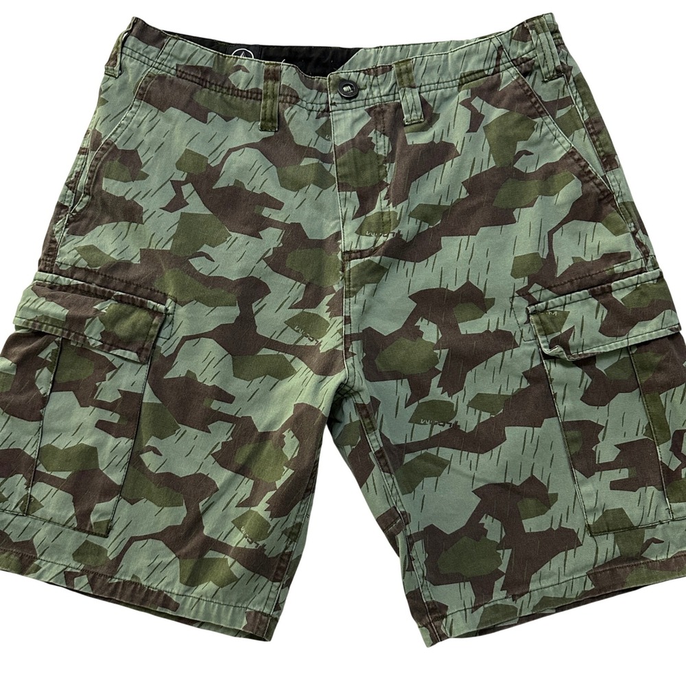 Volcom Camo Cargo Shorts Mens 34 Utility Skater Streetwear Grunge Y2K Military